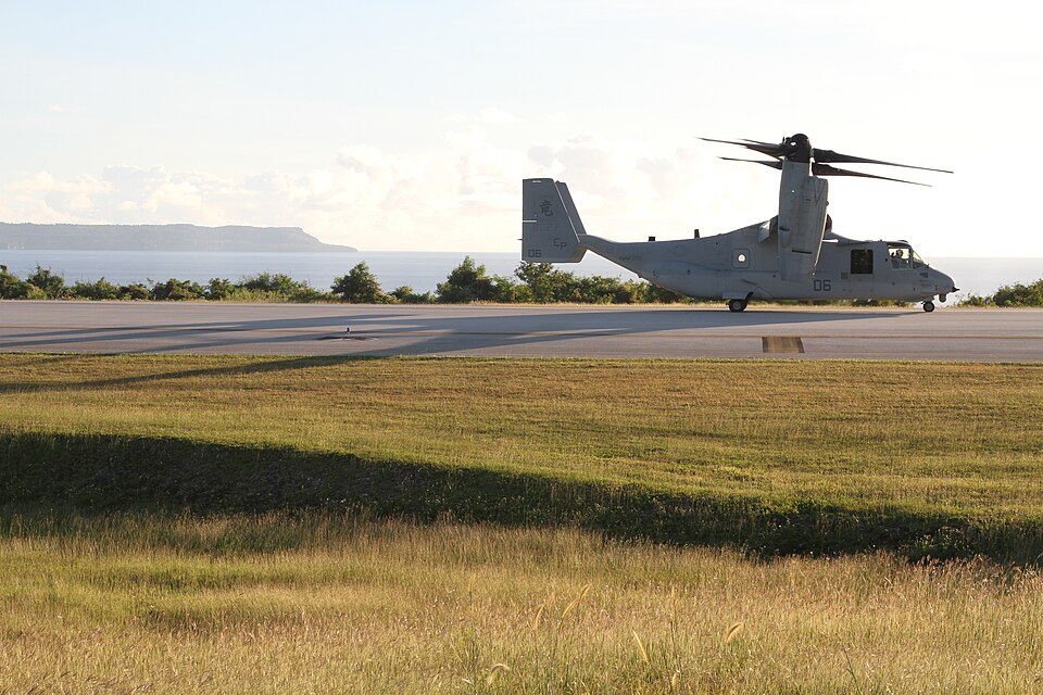 An MV-22B Osprey taxis down the runway on West Field here Dec. 10 during exercise Forager Fury 2012.