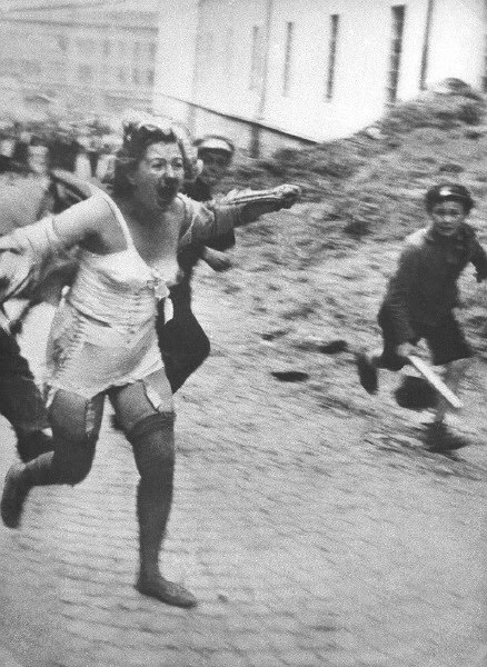 Photograph of the Lviv pogrom on or around 1 July 1941 in Lviv, German-occupied Poland (now Ukraine)