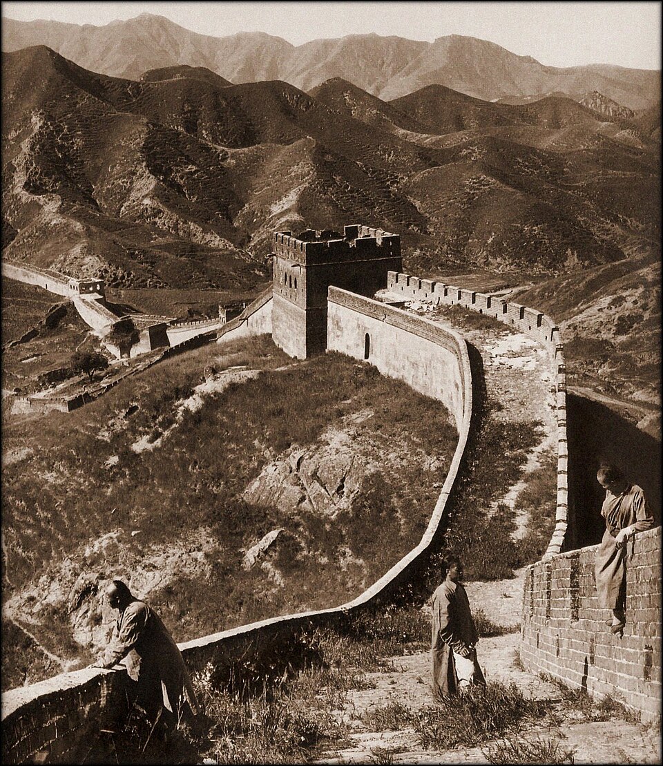Entitled The Great Wall Of China [1907] H Ponting. [RESTORED] I repaired spots and small defects, ad