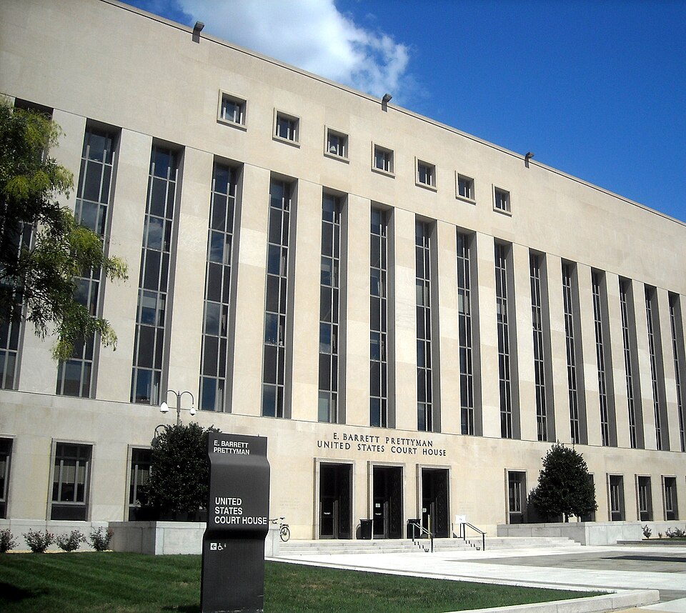 The E. Barrett Prettyman Federal Courthouse located at 333 Constitution Avenue, NW in the Judiciary 