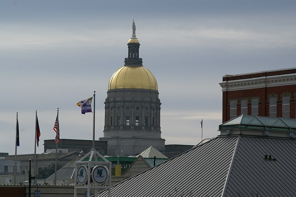 Georgia State Capitol as seen from Peachtree Street - Atlanta, Georgia, USA