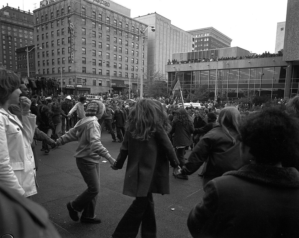 Anti-war protest, organized by People's Coalition for Peace and Justice, Downtown, Seattle, Washingt