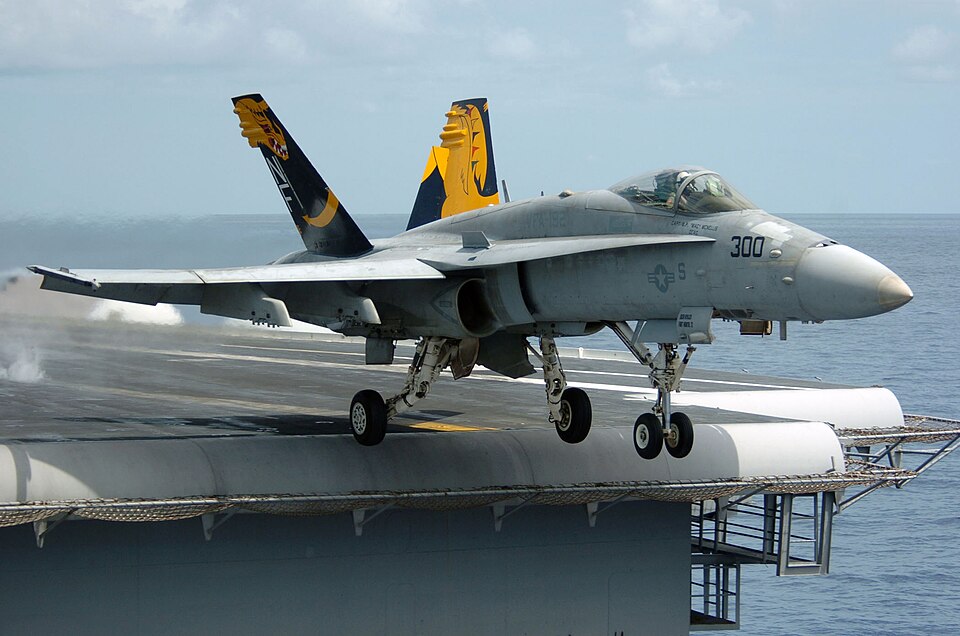 Pacific Ocean (Aug. 17, 2005) – An F/A-18C Hornet, assigned to the "Golden Dragons" of Strike Fighte