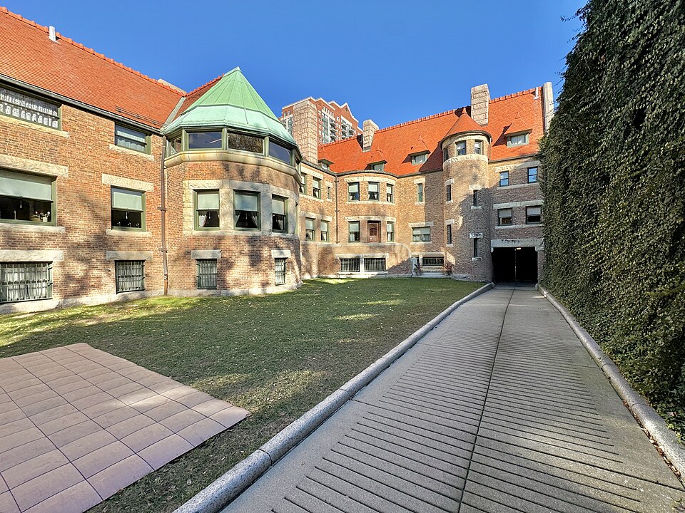 Built in 1886-1887, this Richardsonian Romanesque Revival-style mansion was designed by Henry Hobson