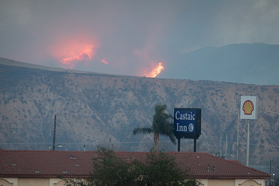 The Hughes Fire burns just outside of Castaic, CA, January 22. As of January 27, 2025, firefighters 