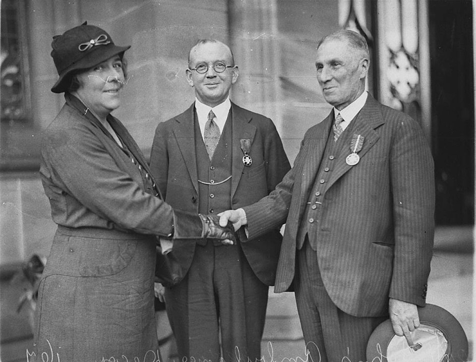 St John's Ambulance Officials [presented with medals]