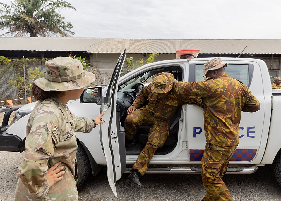 U.S. Army Pvt. Crystal Jaimes, a military police officer assigned to the 8th Military Police Brigade