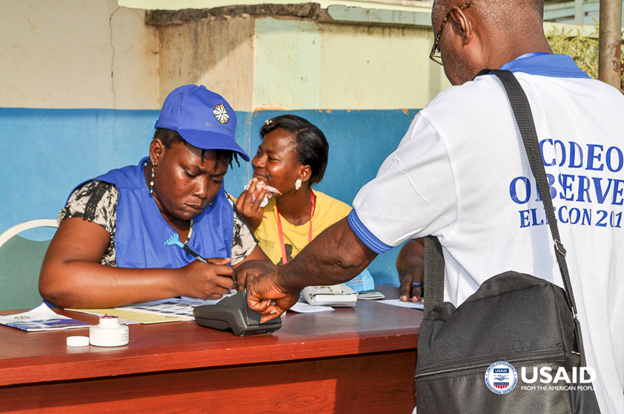 An election observer votes, prior to observing the national election process. Photo credit: U.S. Emb